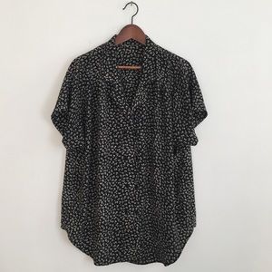 Oversized Button Down Printed Blouse